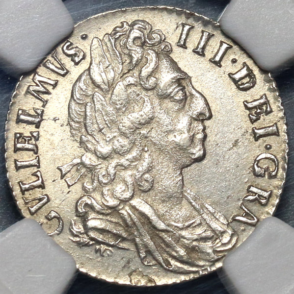 1697 NGC MS 63 William III 6 Pence Great Brtiain Mint State Coin (19102004C)