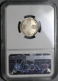 1697 NGC MS 63 William III 6 Pence Great Brtiain Mint State Coin (19102004C)
