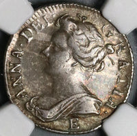 1707-E NGC XF 45 Anne 6 Pence Great Britain Silver Post Union Coin (21090707C)