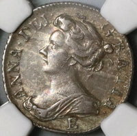 1707-E NGC XF 45 Anne 6 Pence Great Britain Silver Post Union Coin (21090707C)