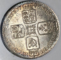 1746 NGC MS 64 George II 6 Pence Great Britain LIMA Mint State Coin (22080102C)
