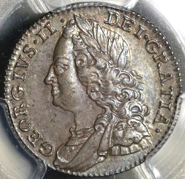 1758/7 PCGS MS 63 George II 6 Pence Great Britain Overdate Rare Coin (17070601D)