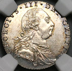 1787 NGC MS 62 George III 6 Pence Great Britain No Hearts Silver Coin (22122501C)