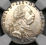 1787 NGC MS 62 George III 6 Pence Great Britain No Hearts Silver Coin (22122501C)