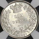 1839 NGC MS 64 Victoria 6 pence Great Britain Silver Coin (18110801C)