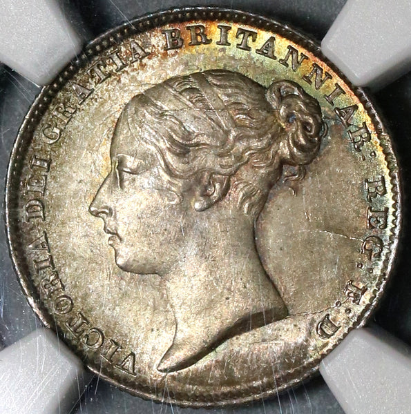 1846 NGC MS 64 Victoria 6 Pence Great Britain Mint State Silver Coin (20011403C)