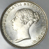 1853 NGC MS 64 Victoria 6 Pence Great Britain Mint State Silver Coin (22022001C)