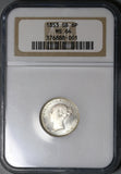 1853 NGC MS 64 Victoria 6 Pence Great Britain Mint State Silver Coin (22022001C)