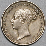1858 Victoria Great Britain 6 Pence Young Head Sterling Silver Coin (21060606R)