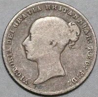 1865 Victoria 6 Pence Great Britain Rare Sterling Silver Die 6 Coin (22070404R)