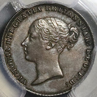 1866 PCGS AU 50 Victoria 6 Pence Great Britain Die 4 Silver Coin (22102501C)