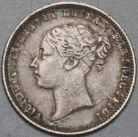 1871 Victoria 6 Pence Great Britain XF Sterling Silver Die 38 Coin (20082901R)