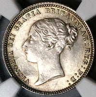 1873 NGC MS 63 Victoria 6 Pence Great Britain Die 21 Sterling Silver Coin (23011804C)