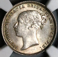 1873 NGC MS 63 Victoria 6 Pence Great Britain Die 21 Sterling Silver Coin (23011804C)