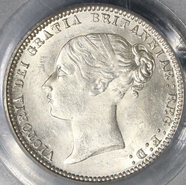 1874 PCGS MS 64 Victoria 6 Pence Die 28 Great Britain Silver Coin (17032802D)
