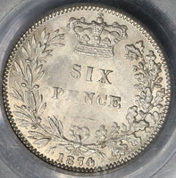 1874 PCGS MS 64 Victoria 6 Pence Die 28 Great Britain Silver Coin (17032802D)