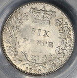 1874 PCGS MS 64 Victoria 6 Pence Die 28 Great Britain Silver Coin (17032802D)