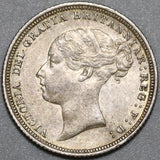 1881 Victoria 6 Pence Great Britain AU Sterling Silver Coin (20101003R)