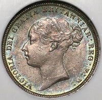 1883 NGC AU 55 Victoria 6 Pence Great Britain Silver Coin (20022402C)