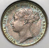 1883 NGC AU 55 Victoria 6 Pence Great Britain Silver Coin (20022402C)