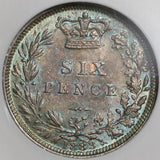 1883 NGC AU 55 Victoria 6 Pence Great Britain Silver Coin (20022402C)