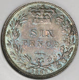 1883 NGC AU 55 Victoria 6 Pence Great Britain Silver Coin (20022402C)