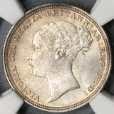 1885 NGC MS 64 Victoria 6 Pence Great Britain Sterling Silver Coin (21092305C)