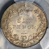1890 PCGS MS 65 Victoria 6 Pence Great Britain Jubilee Gem Mint State Silver Coin (22041701D)