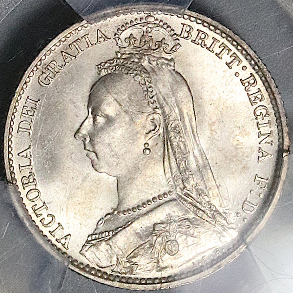 1892 PCGS MS 65 Victoria 6 Pence Great Britain Sterling Silver Coin (23033001D)
