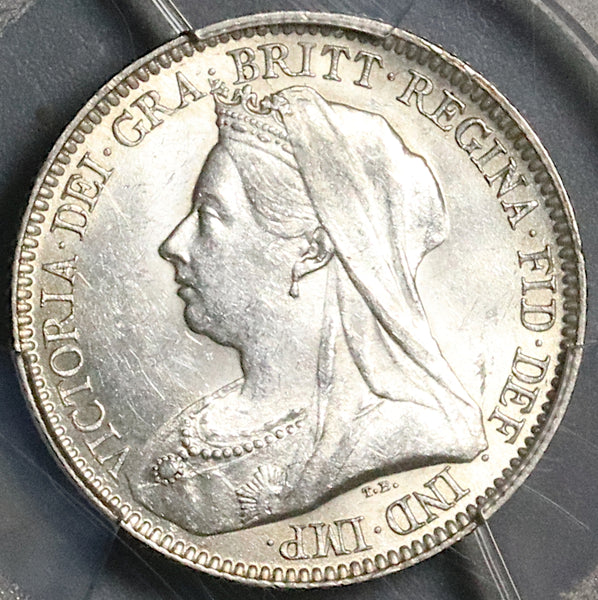 1893 PCGS MS 62 Victoria 6 Pence Great Britain Veiled Head Silver Pedigree Coin 22050604C