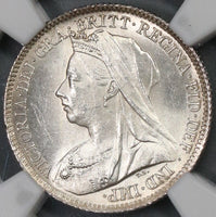 1901 NGC MS 64 Victoria 6 Pence Great Britain Silver Last Year Coin (18110704C)
