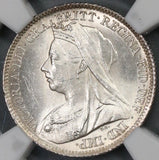 1901 NGC MS 64 Victoria 6 Pence Great Britain Silver Last Year Coin (18110704C)