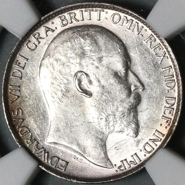 1902 NGC MS 62 Edward VII 6 Pence Great Britain Sterling Silver Coin (21021801C)