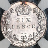 1902 NGC MS 62 Edward VII 6 Pence Great Britain Sterling Silver Coin (21021801C)