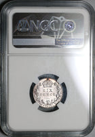 1902 NGC MS 62 Edward VII 6 Pence Great Britain Sterling Silver Coin (21021801C)