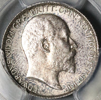 1907 PCGS AU 58 Edward VII 6 Pence Great Britain Sterling Silver Coin (20120104C)