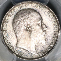 1907 PCGS AU 58 Edward VII 6 Pence Great Britain Sterling Silver Coin (20120104C)