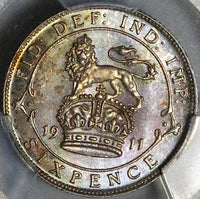 1911 PCGS MS 64 George V 6 Pence Great Britain Sterling Silver Coin (22111901C)
