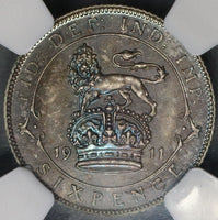 1911 NGC PF 66 Great Britain 6 pence George V Proof Silver Coronation Coin (18082606C)