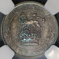 1911 NGC PF 66 Great Britain 6 pence George V Proof Silver Coronation Coin (18082606C)