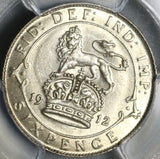 1912 PCGS MS 62 George V 6 Pence Great Britain Sterling Silver Coin (20120202C)