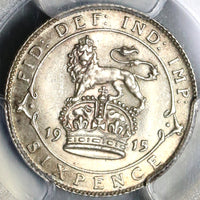 1915 PCGS MS 64 6 Pence Great Britain George V Sterling Silver Coin (20120701C)