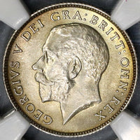 1923 NGC MS 64 George V 6 pence Great Britain Key Date Silver Coin (19082103C)