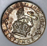 1924 NGC MS 66 6 Pence George V Great Britain Vintage Holder Coin POP 4/0 (22091901D)