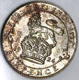 1924 NGC MS 66 6 Pence George V Great Britain Vintage Holder Coin POP 4/0 (22091901D)