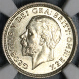 1926 NGC MS 64 6 Pence George V Great Britain Lion Silver Coin (21072404C)