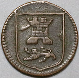 1667 Norwich Farthing Norfolk XF Token Great Britain Lion Castle Copper Coin (22060501R)