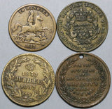 1800s Victoria Great Britain 4 Reign Commemorative Medals Coins (23122503R)