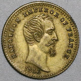 1856 Victoria Napoleon III Great Britain France AU Medal Jeton Coin (23122504R)