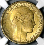 1936-A NGC MS 65 Uruguay 10 Centesimos Puma Lion Coin POP 3/1 (23022002C)